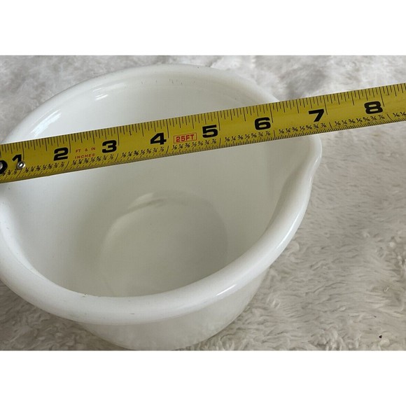 Vintage Custard Glass Marked Hamilton Beach Mixing Bowl- 4-5/8" x 6-3/4" - Picture 5 of 5